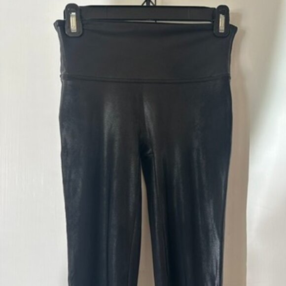 Spanx Faux Leather High Waist Black Leggings Size S - Picture 1 of 11